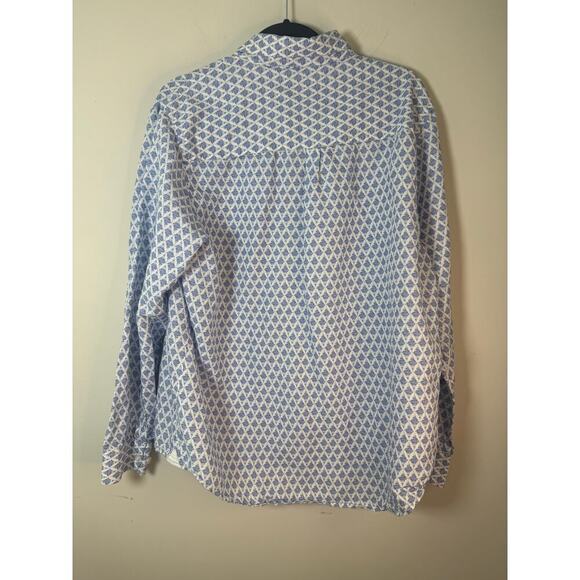 Vustra Men’s Blue geometric design Button Down Shirt Size L - Picture 7 of 8